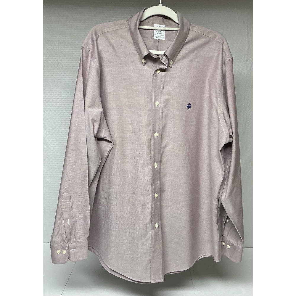 Brooks Brothers 1818 Regent Fit Non-Iron Supima Cotton Shirt XL Mauve Oxford